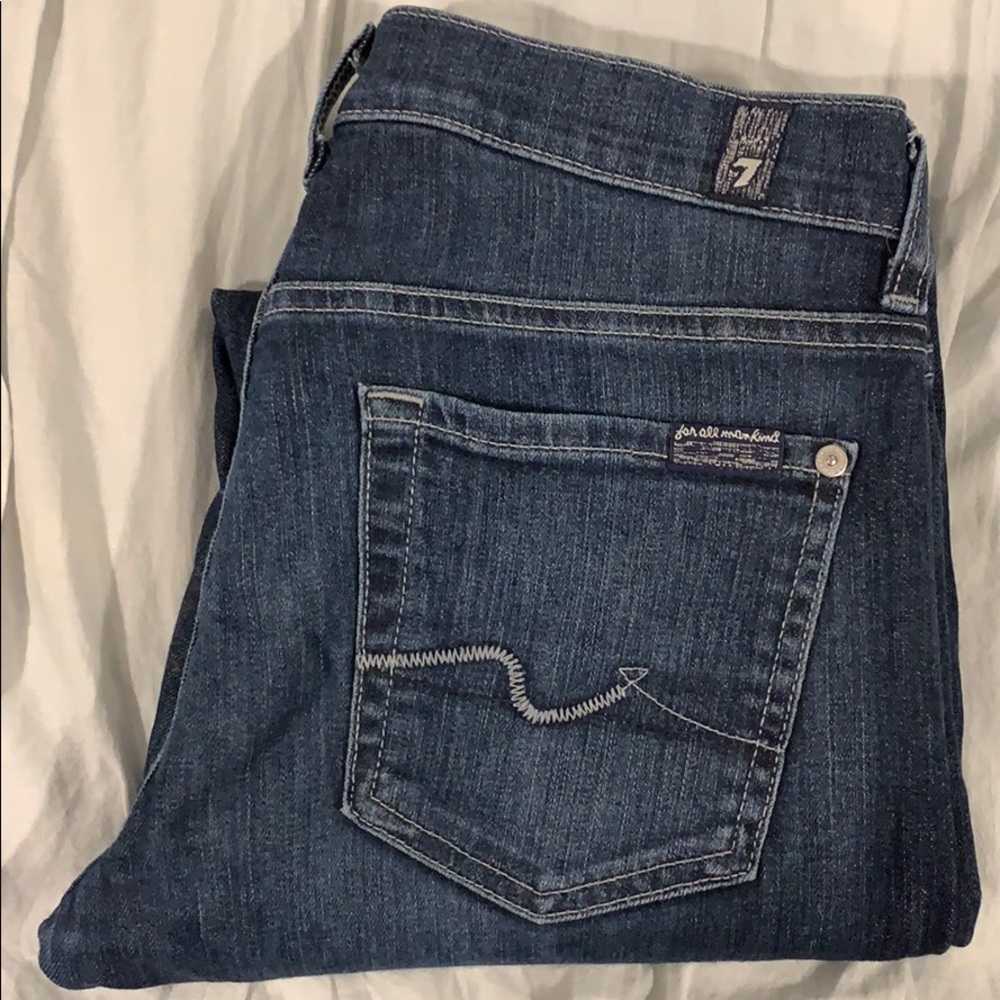 7 For All Mankind medium-dark Roxanne skinny jeans
